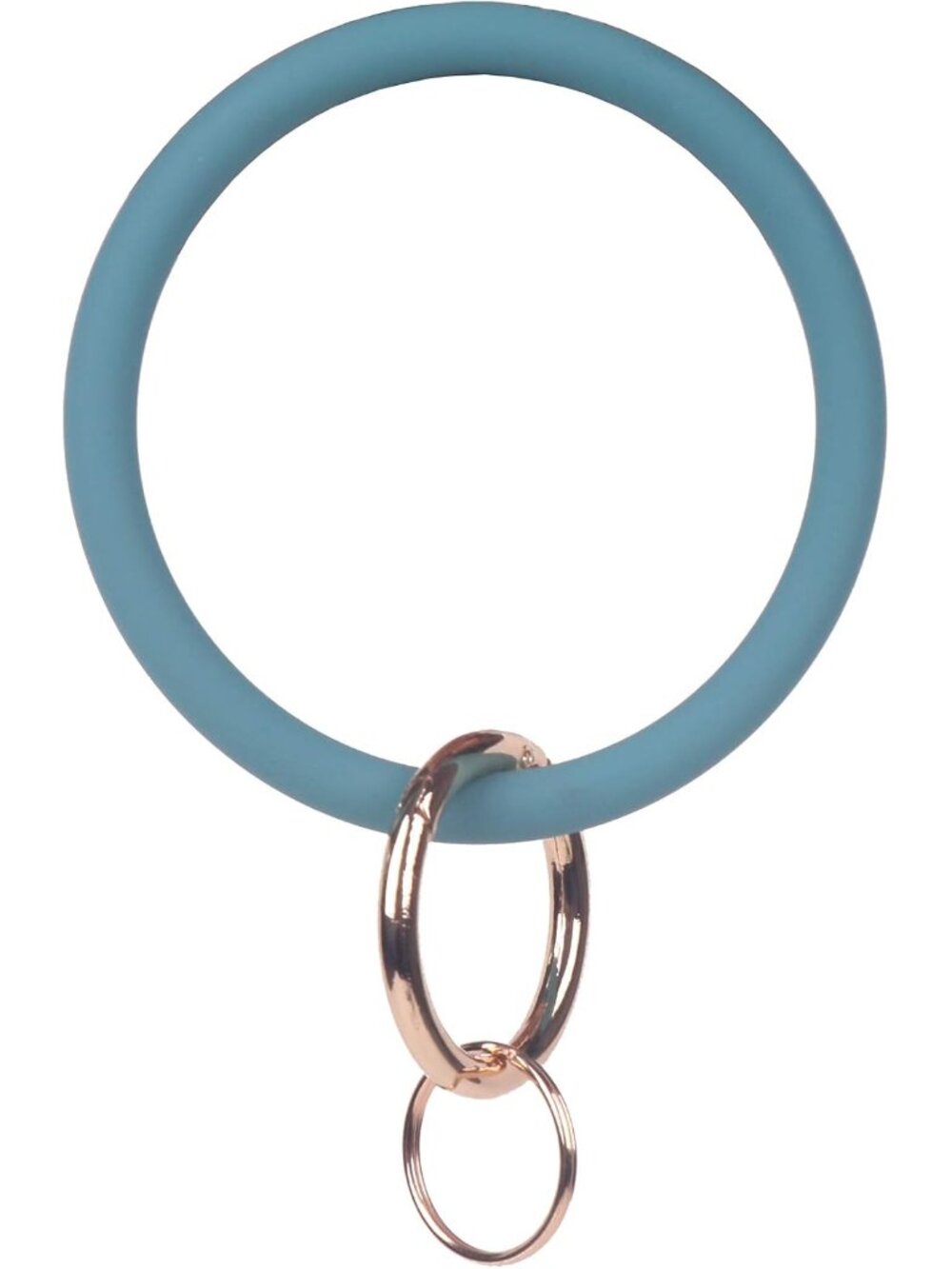 Silicone Wrist Keychain Circle Bracelet Rubber Bangle Round Keyring Holder
